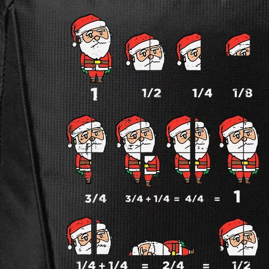 Christmas Santa Fraction Funny Xmas Math Teacher City Backpack