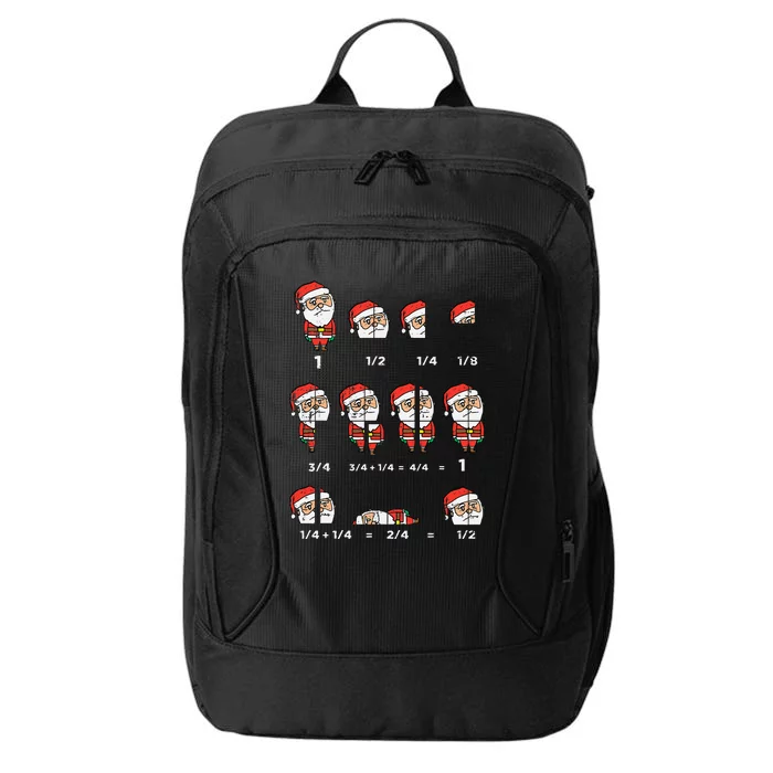 Christmas Santa Fraction Funny Xmas Math Teacher City Backpack