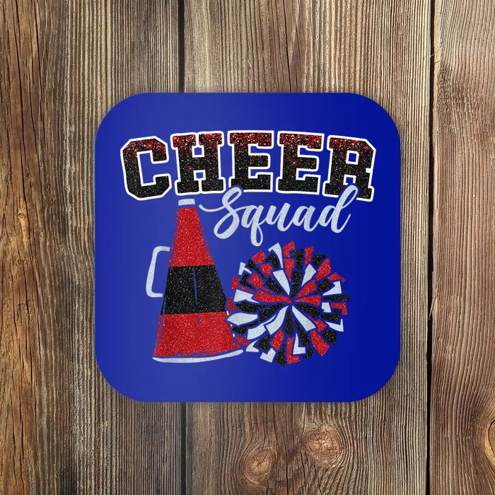 Cheer Squad Funny Cheerleader Cheerleading Red Women Girl Coaster