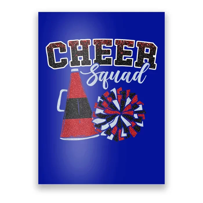 Cheer Squad Funny Cheerleader Cheerleading Red Women Girl Poster