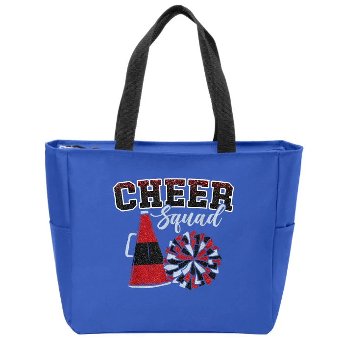 Cheer Squad Funny Cheerleader Cheerleading Red Women Girl Zip Tote Bag