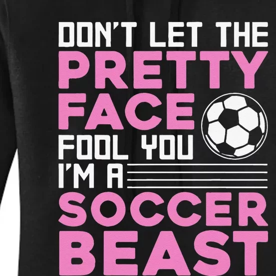 Cool Soccer For  Teen Girls Soccer Lover Player Sports Women's Pullover Hoodie