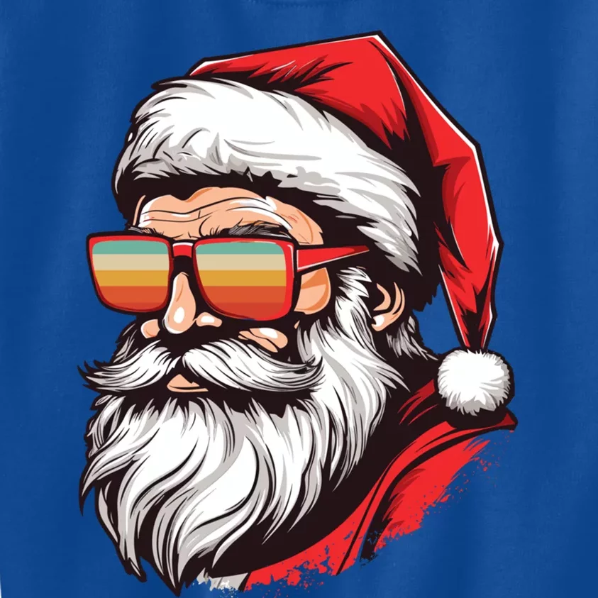 Christmas Santa Face Retro Sunglasses Xmas Gift Kids Sweatshirt