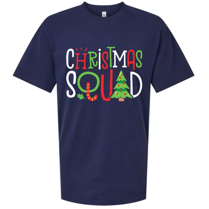 Christmas Squad Funny Xmas Tree Family Matching Pajamas Sueded Cloud Jersey T-Shirt