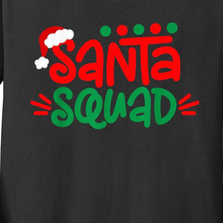 Christmas Squad Family Matching Xmas Santa Squad Kids Long Sleeve Shirt