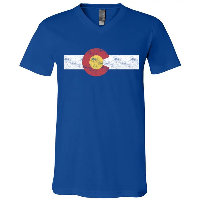 Colorado State Flag Great Gift Patriotic Day Gifgift Great Gift V-Neck T-Shirt