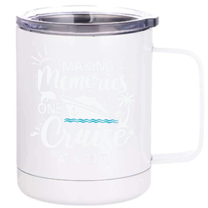 Cruise Ship , Family Cruising Trip Front & Back 12oz Stainless Steel Tumbler Cup