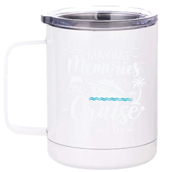 Cruise Ship , Family Cruising Trip Front & Back 12oz Stainless Steel Tumbler Cup