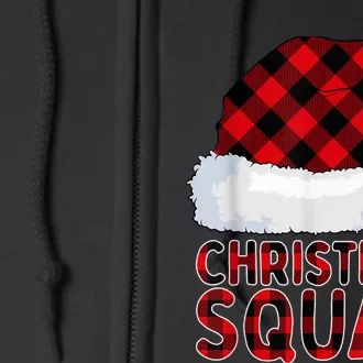 Christmas Squad Family Group Matching Xmas Plaid Pajama Full Zip Hoodie