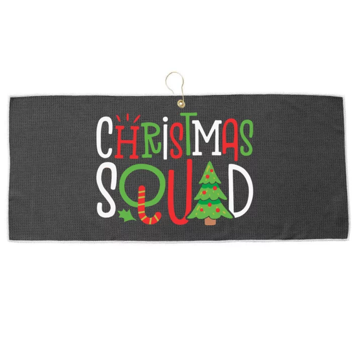 Christmas Squad Funny Xmas Tree Family Matching Pajamas Large Microfiber Waffle Golf Towel