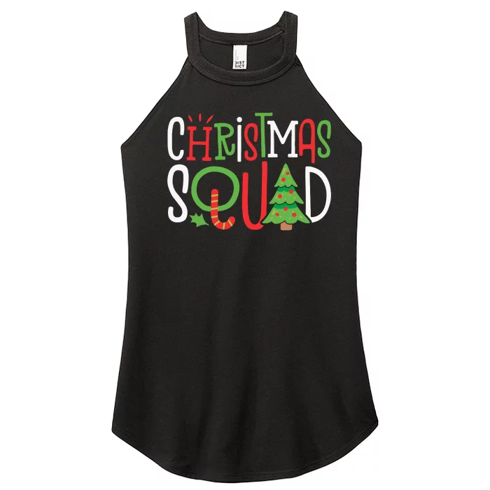 Christmas Squad Funny Xmas Tree Family Matching Pajamas Women’s Perfect Tri Rocker Tank