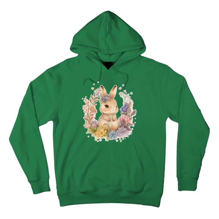 Cute Springtime Floral Baby Bunny Rabbit Hoodie