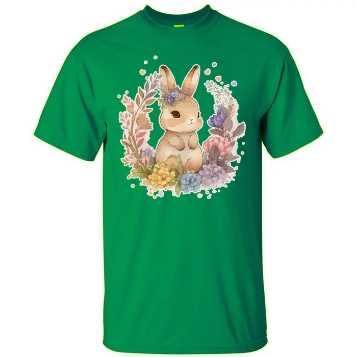 Cute Springtime Floral Baby Bunny Rabbit Tall T-Shirt