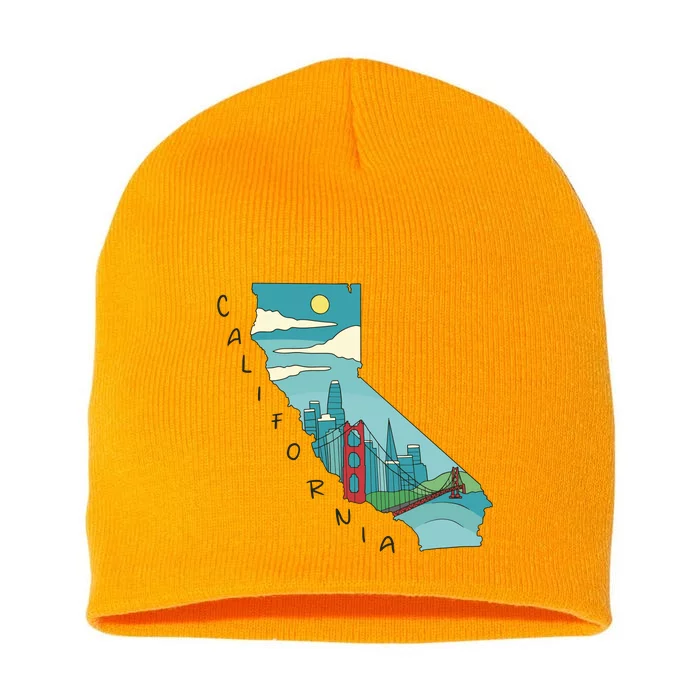 California San Francisco View Short Acrylic Beanie