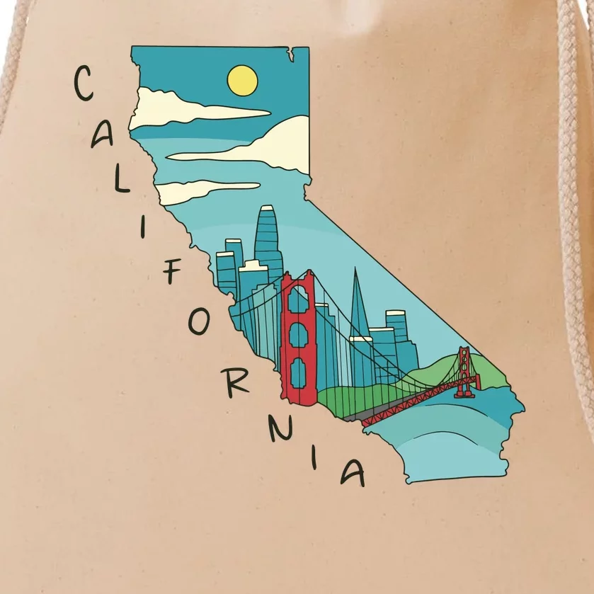 California San Francisco View Drawstring Bag