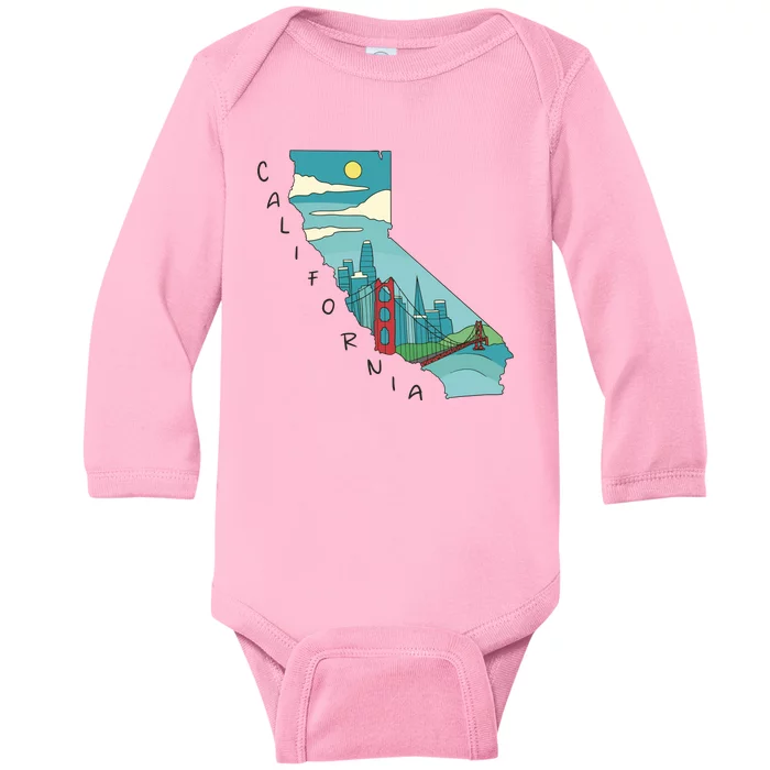 California San Francisco View Baby Long Sleeve Bodysuit