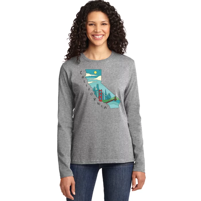 California San Francisco View Ladies Long Sleeve Shirt