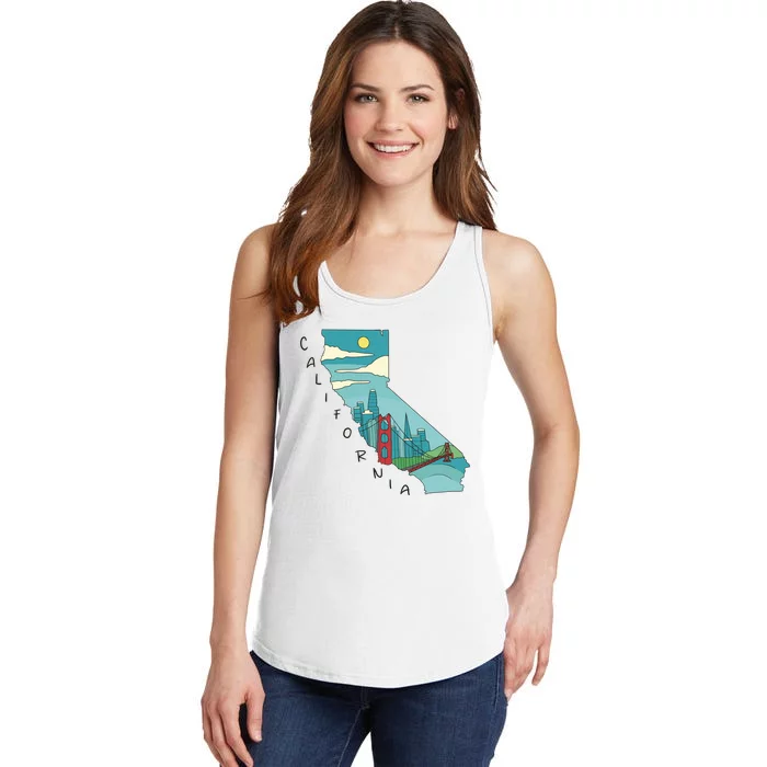 California San Francisco View Ladies Essential Tank