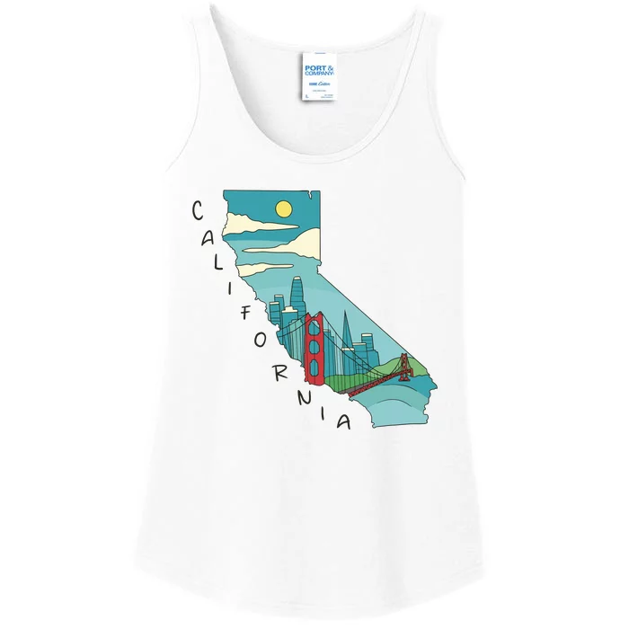 California San Francisco View Ladies Essential Tank