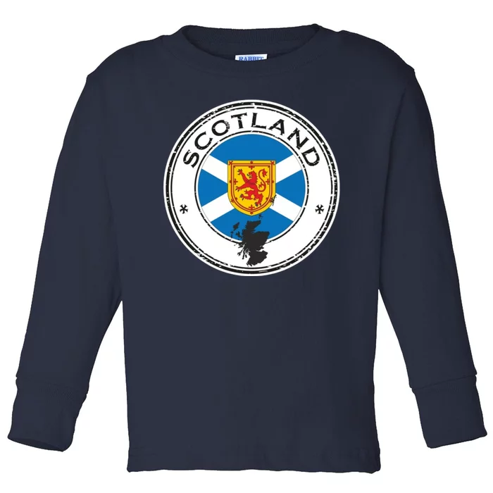 Cool Scotland Flag Toddler Long Sleeve Shirt