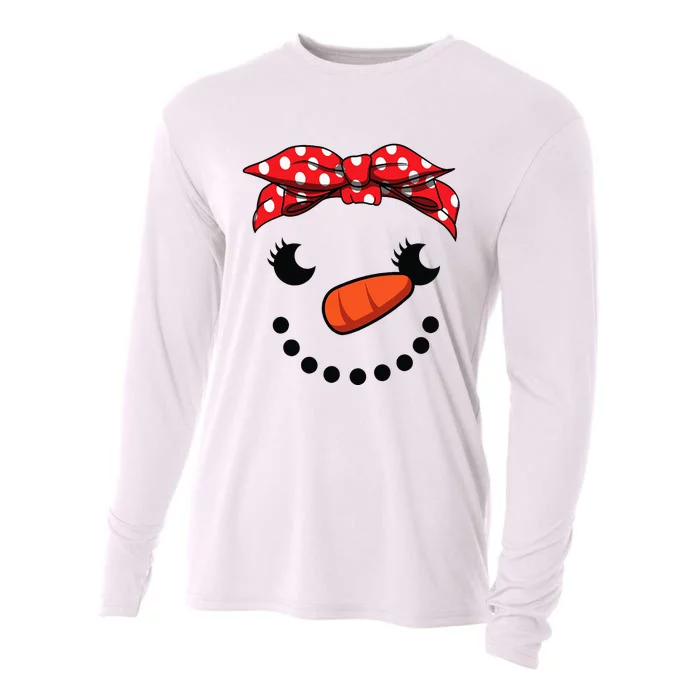 Cutest Snowman Face Christmas Costume Xmas Cooling Performance Long Sleeve Crew