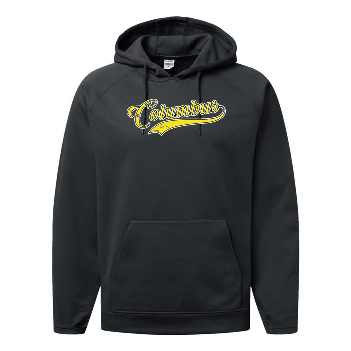 Columbus Soccer Fan Vintage Performance Fleece Hoodie