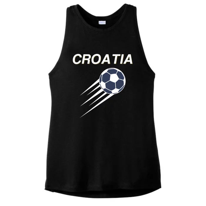 Croatia Soccer Football Croatian Ladies Tri-Blend Wicking Tank