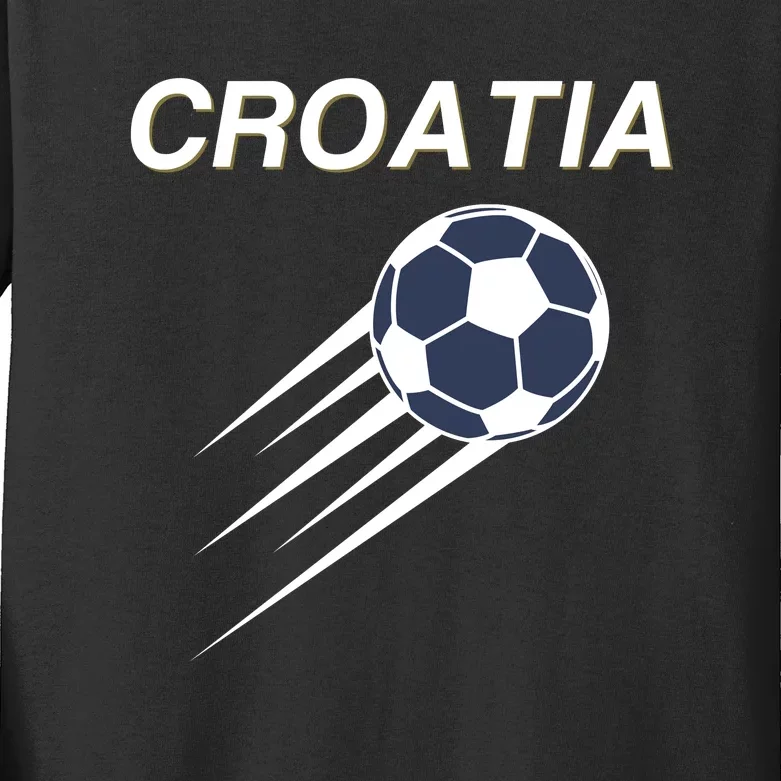 Croatia Soccer Football Croatian Kids Long Sleeve Shirt