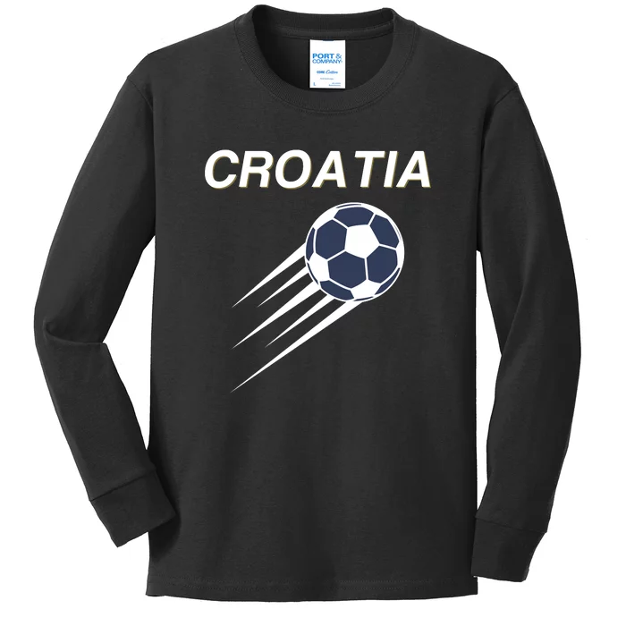 Croatia Soccer Football Croatian Kids Long Sleeve Shirt