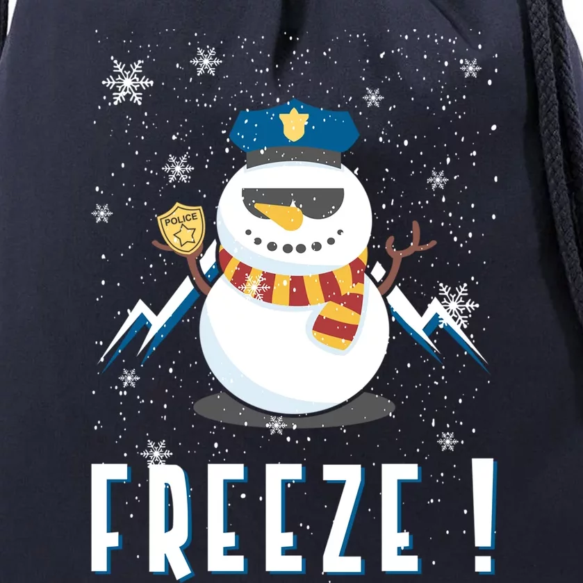 Cop Snow Freeze Police Navidad Police Police Officer Gift Drawstring Bag