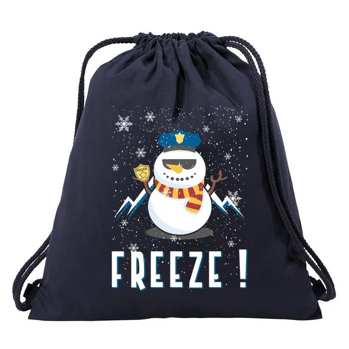 Cop Snow Freeze Police Navidad Police Police Officer Gift Drawstring Bag