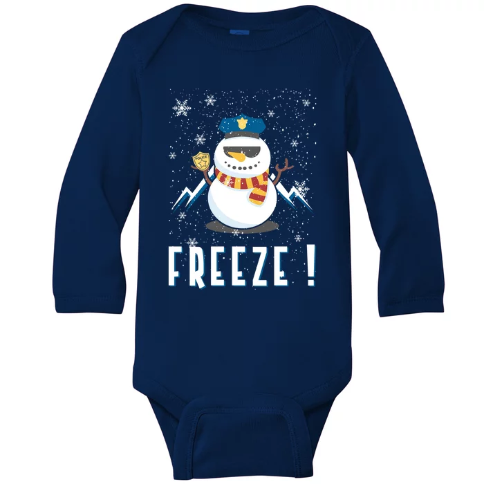 Cop Snow Freeze Police Navidad Police Police Officer Gift Baby Long Sleeve Bodysuit