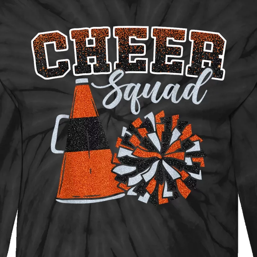 Cheer Squad Funny Cheerleader Cheerleading Orange Tie-Dye Long Sleeve Shirt