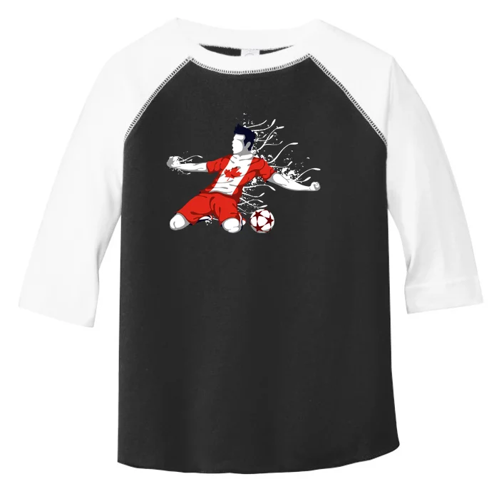 Canada Soccer Fans Jersey Canadian Flag Football Lovers Art Toddler Fine Jersey T-Shirt