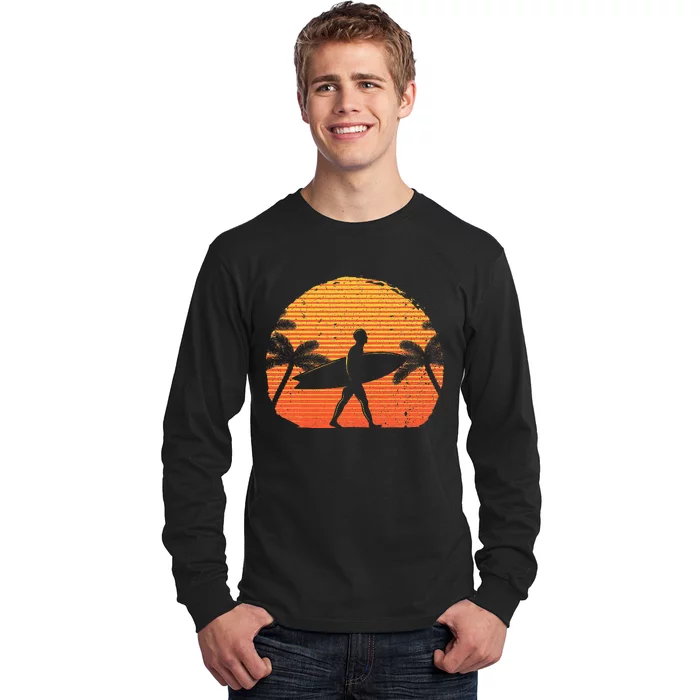 Cool Surfer For Sunset Beach Surfing Long Sleeve Shirt