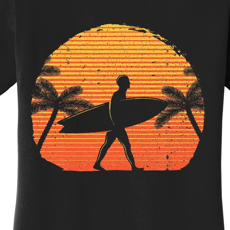 Cool Surfer For Sunset Beach Surfing Women's T-Shirt