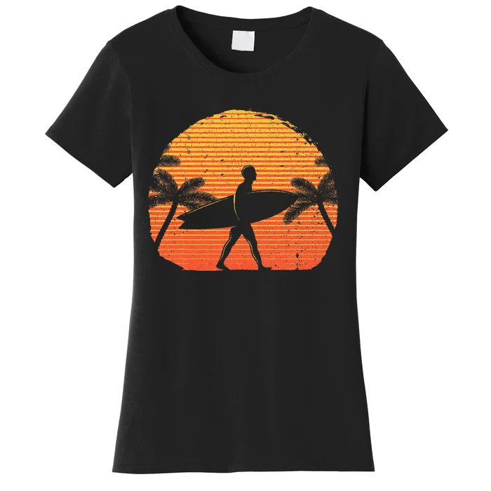 Cool Surfer For Sunset Beach Surfing Women's T-Shirt