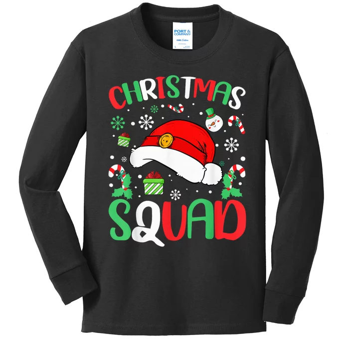 Christmas Squad Family Group Matching Christmas Pajama Party Kids Long Sleeve Shirt