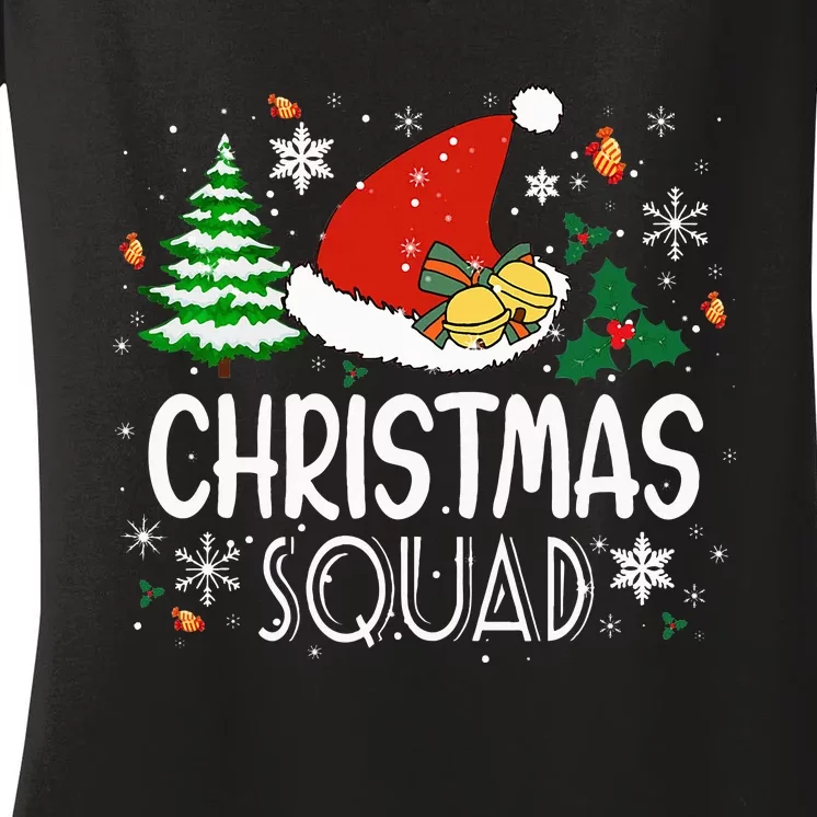 Christmas Squad Family Group Matching Christmas Pajama Party Women's V-Neck T-Shirt