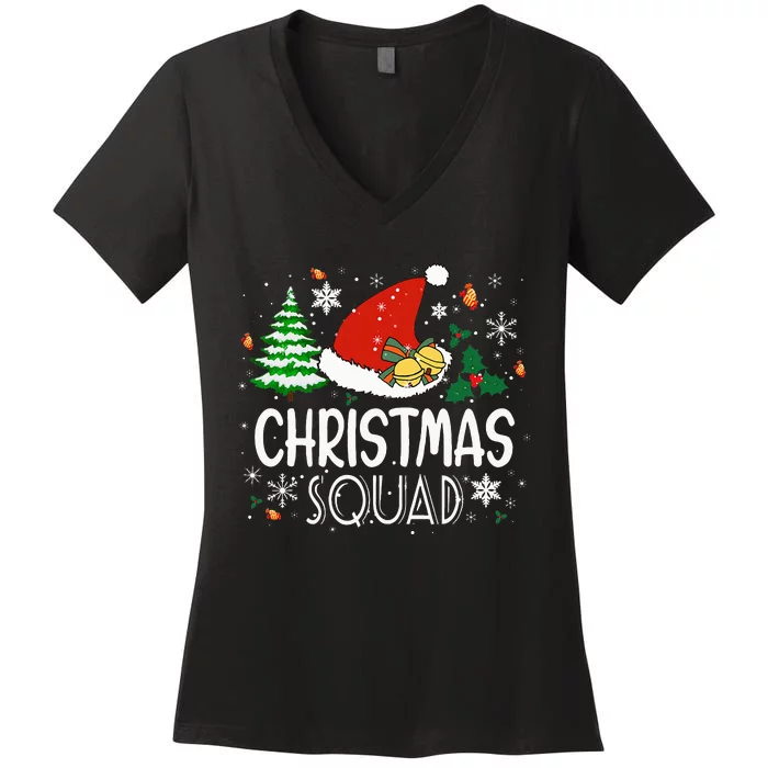 Christmas Squad Family Group Matching Christmas Pajama Party Women's V-Neck T-Shirt