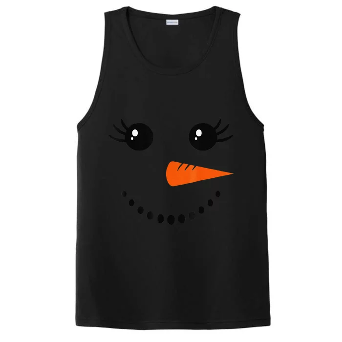 Cute Snowman Face Carrot Nose Christmas Pajamas Funny Performance Tank