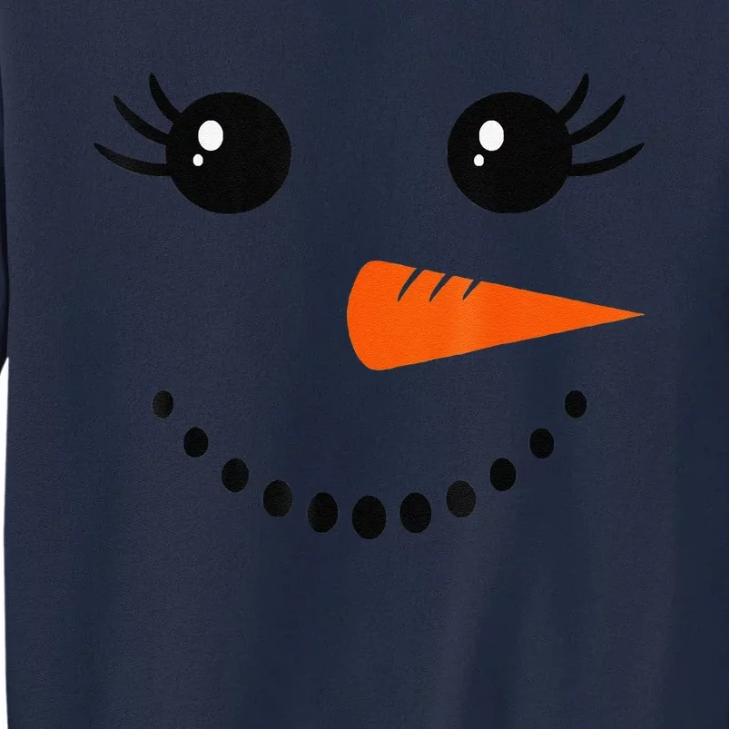 Cute Snowman Face Carrot Nose Christmas Pajamas Funny Tall Sweatshirt