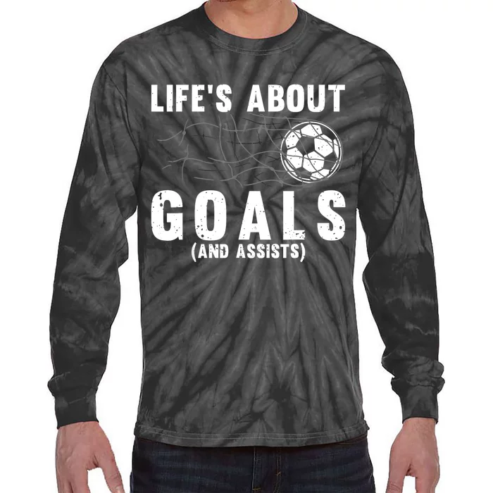 Cool Soccer For Soccer Lovers Player Football Goal Tie-Dye Long Sleeve Shirt