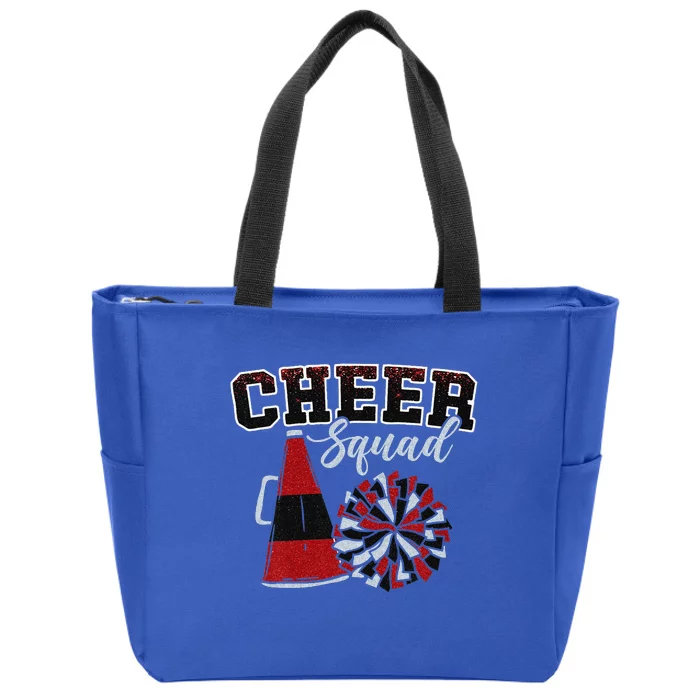 Cheer Squad Funny Cheerleader Cheerleading Red Women Girl Gift Zip Tote Bag