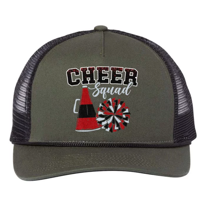 Cheer Squad Funny Cheerleader Cheerleading Red Women Girl Gift Retro Rope Trucker Hat Cap