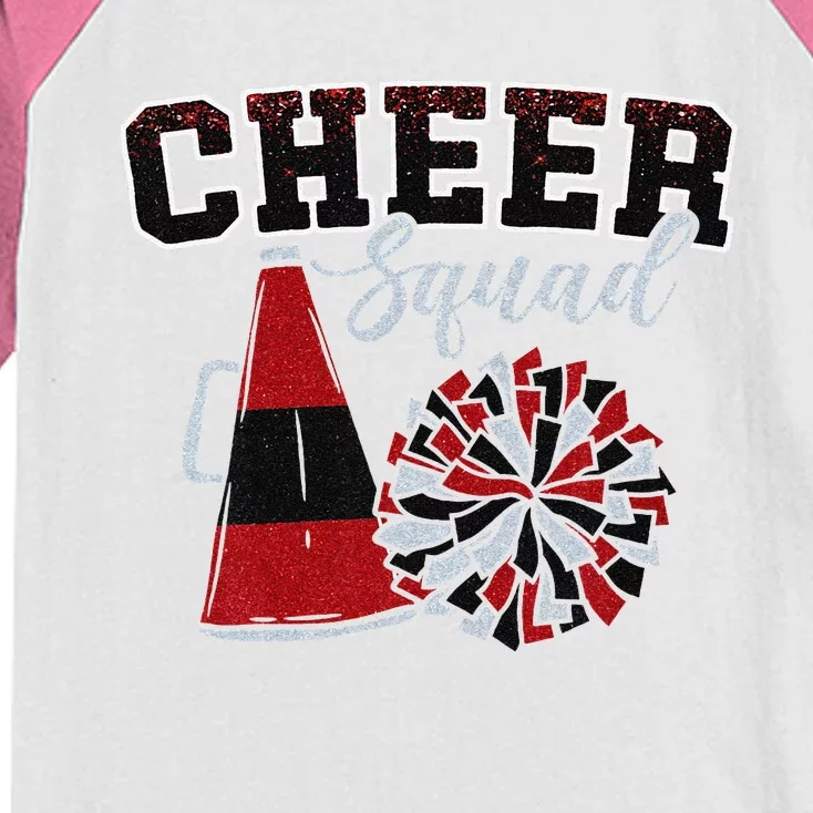 Cheer Squad Funny Cheerleader Cheerleading Red Women Girl Gift Kids Colorblock Raglan Jersey