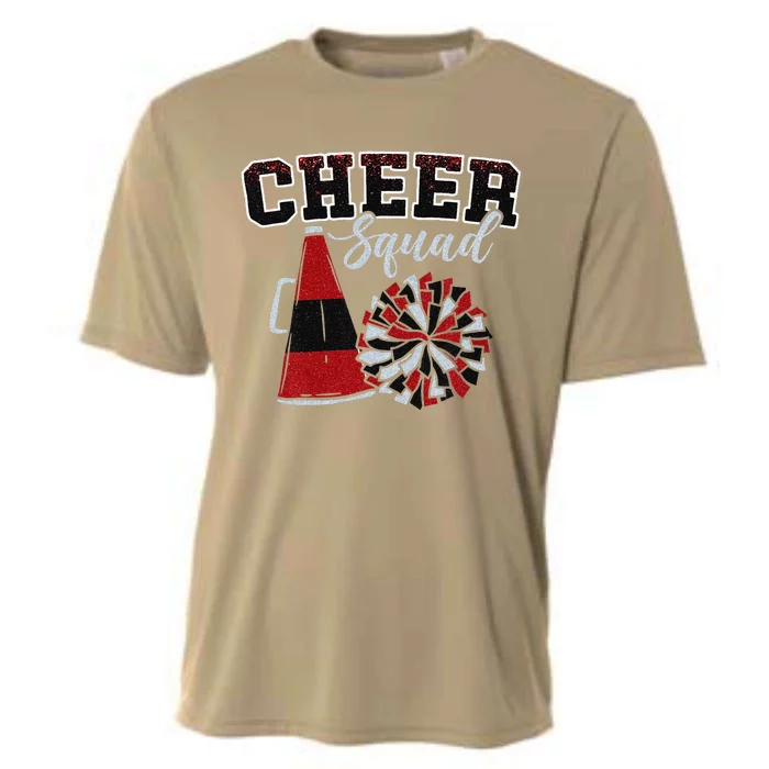 Cheer Squad Funny Cheerleader Cheerleading Red Women Girl Gift Cooling Performance Crew T-Shirt