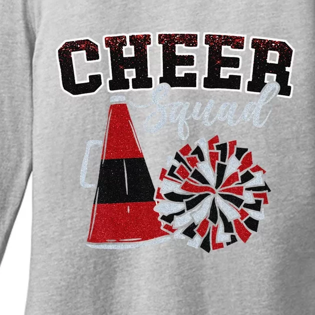 Cheer Squad Funny Cheerleader Cheerleading Red Women Girl Gift Womens CVC Long Sleeve Shirt