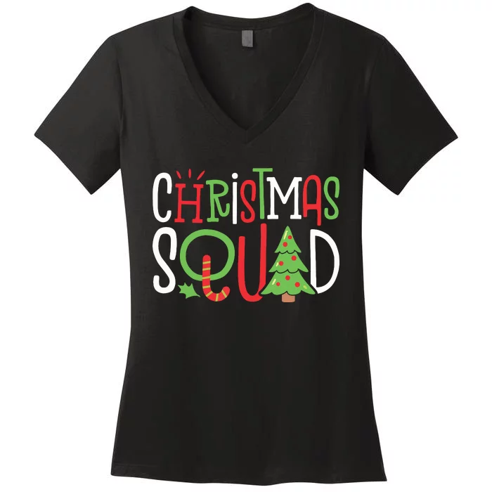 Christmas Squad Funny Xmas Tree Family Matching Pajamas Boy Women's V-Neck T-Shirt