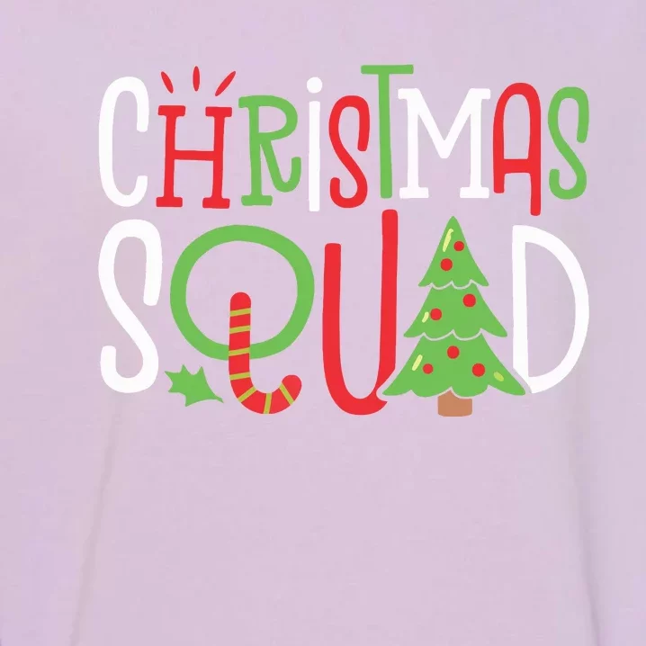 Christmas Squad Funny Xmas Tree Family Matching Pajamas Boy Garment-Dyed Sweatshirt